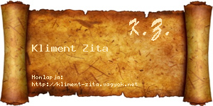 Kliment Zita névjegykártya
