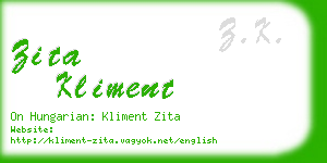 zita kliment business card